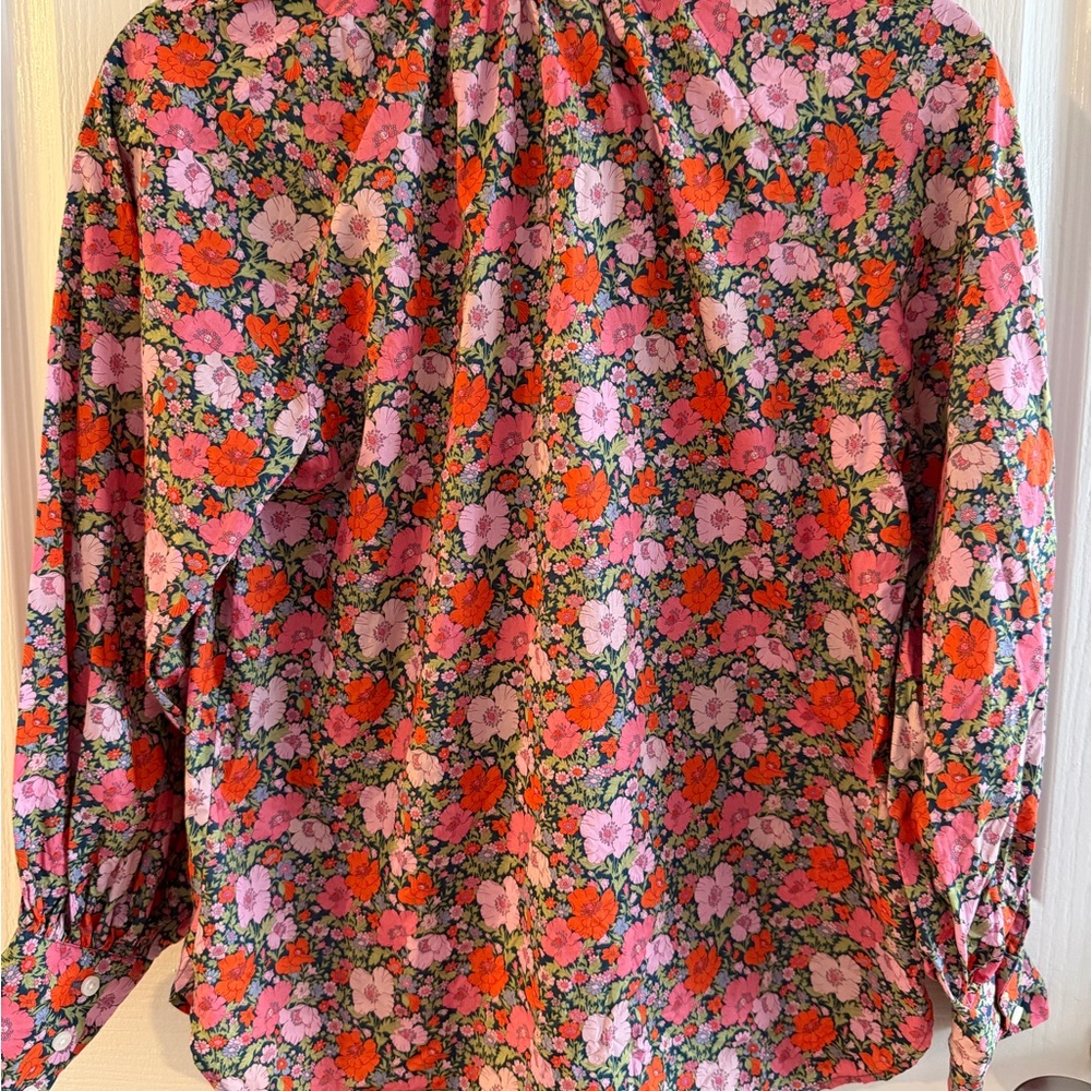 J.Crew Ruffleneck organic cotton top in Liberty® Meadow Song fabric Size 2 - Picture 4 of 5